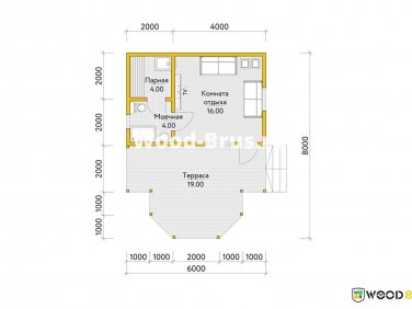 Баня из бруса 6х8 по проекту «Катарина» - фото - 1