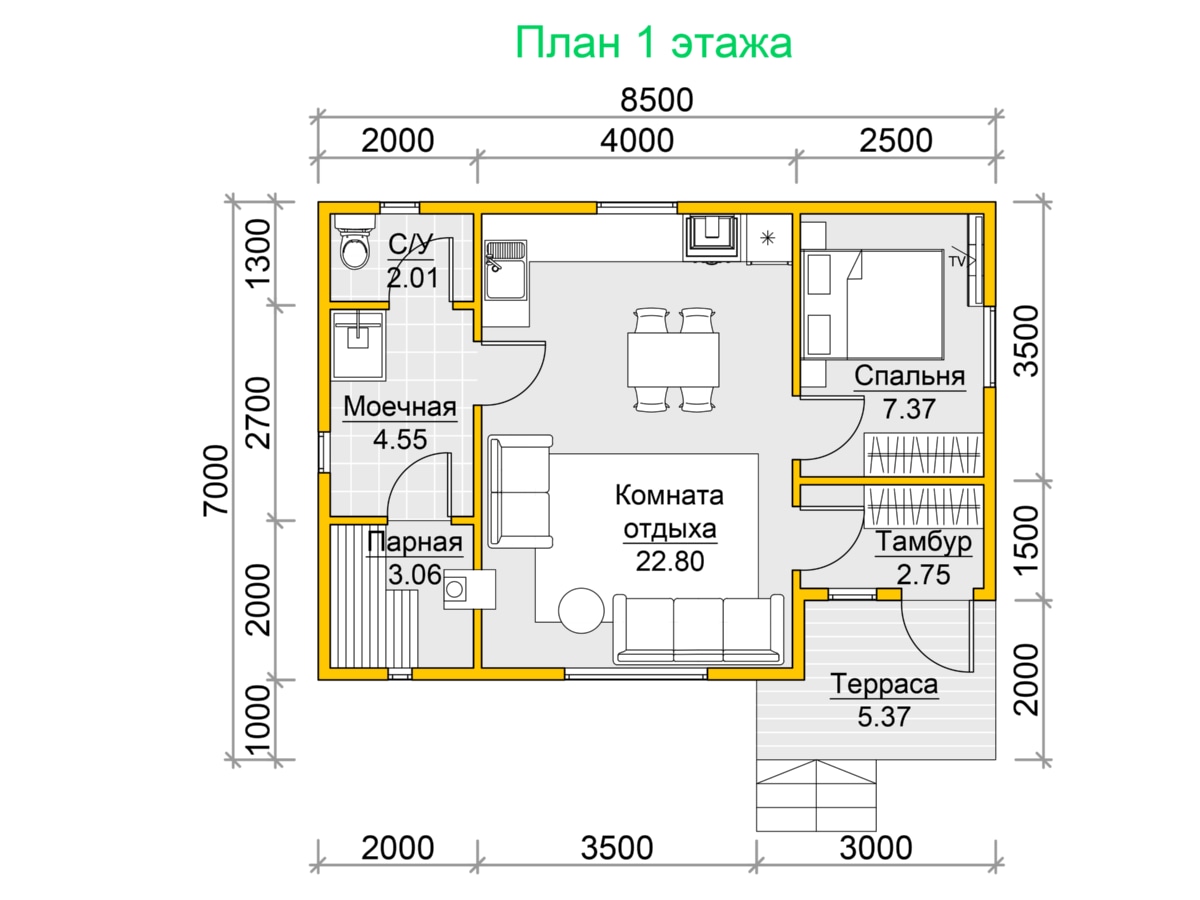 План 1 этажа