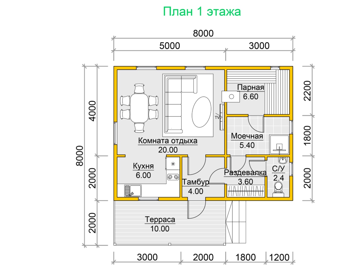 План 1 этажа