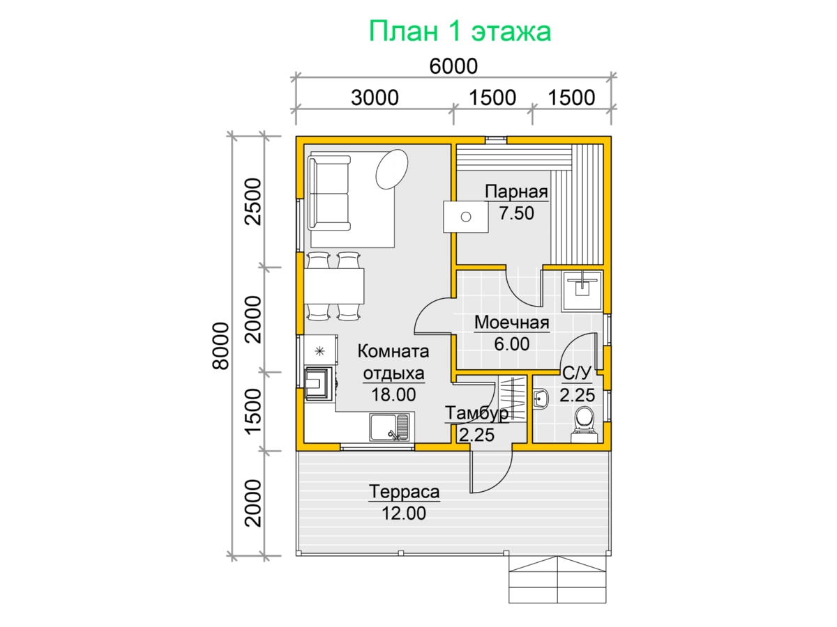План 1 этажа
