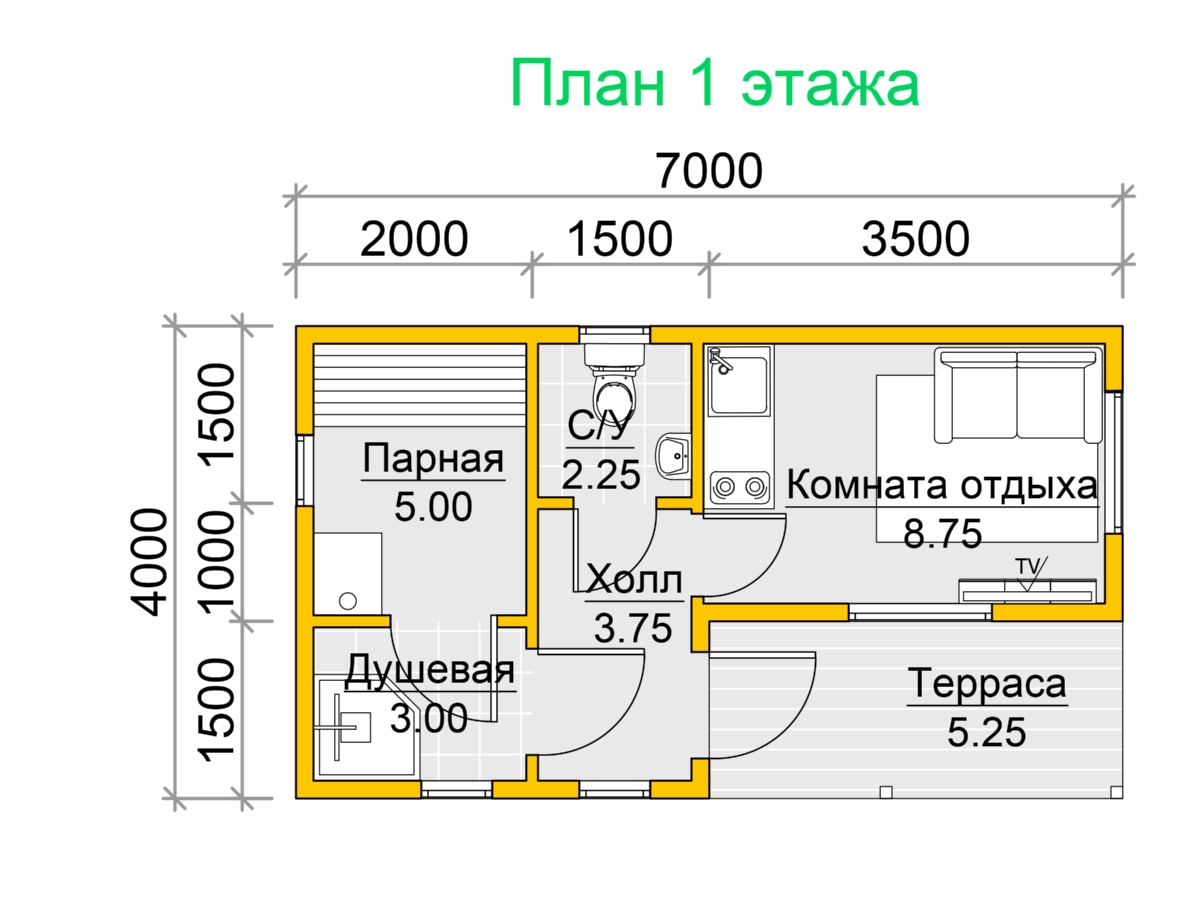 План 1 этажа