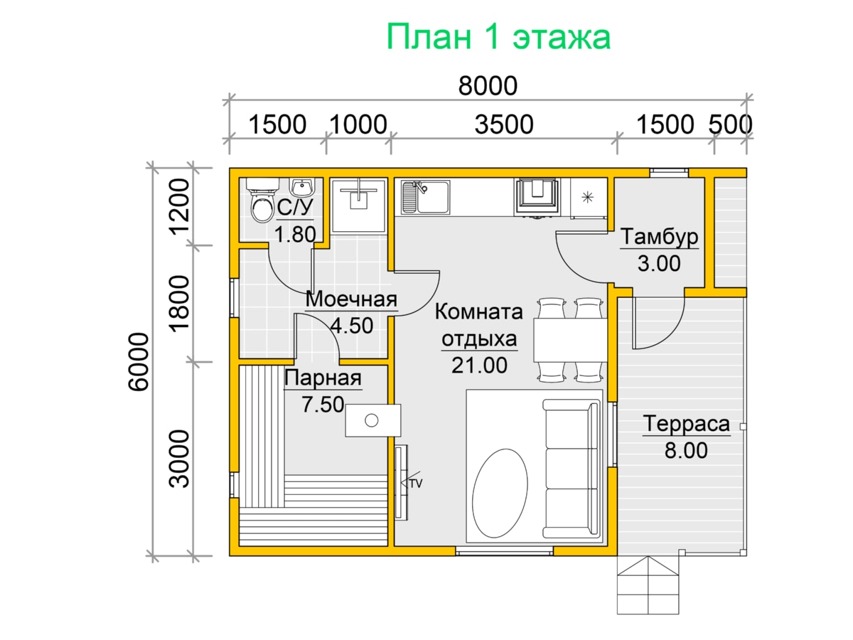 План 1 этажа