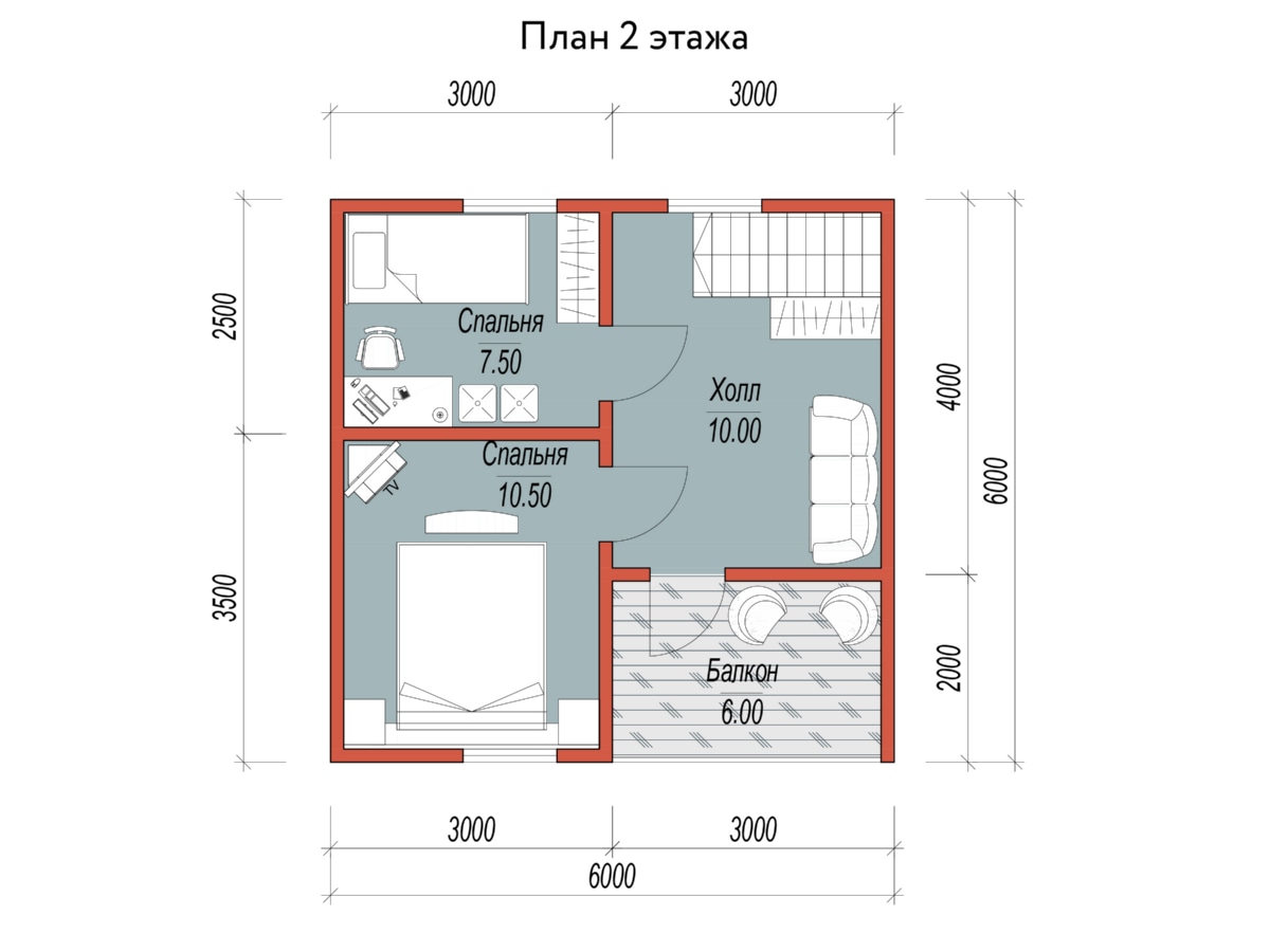 План 2 этажа