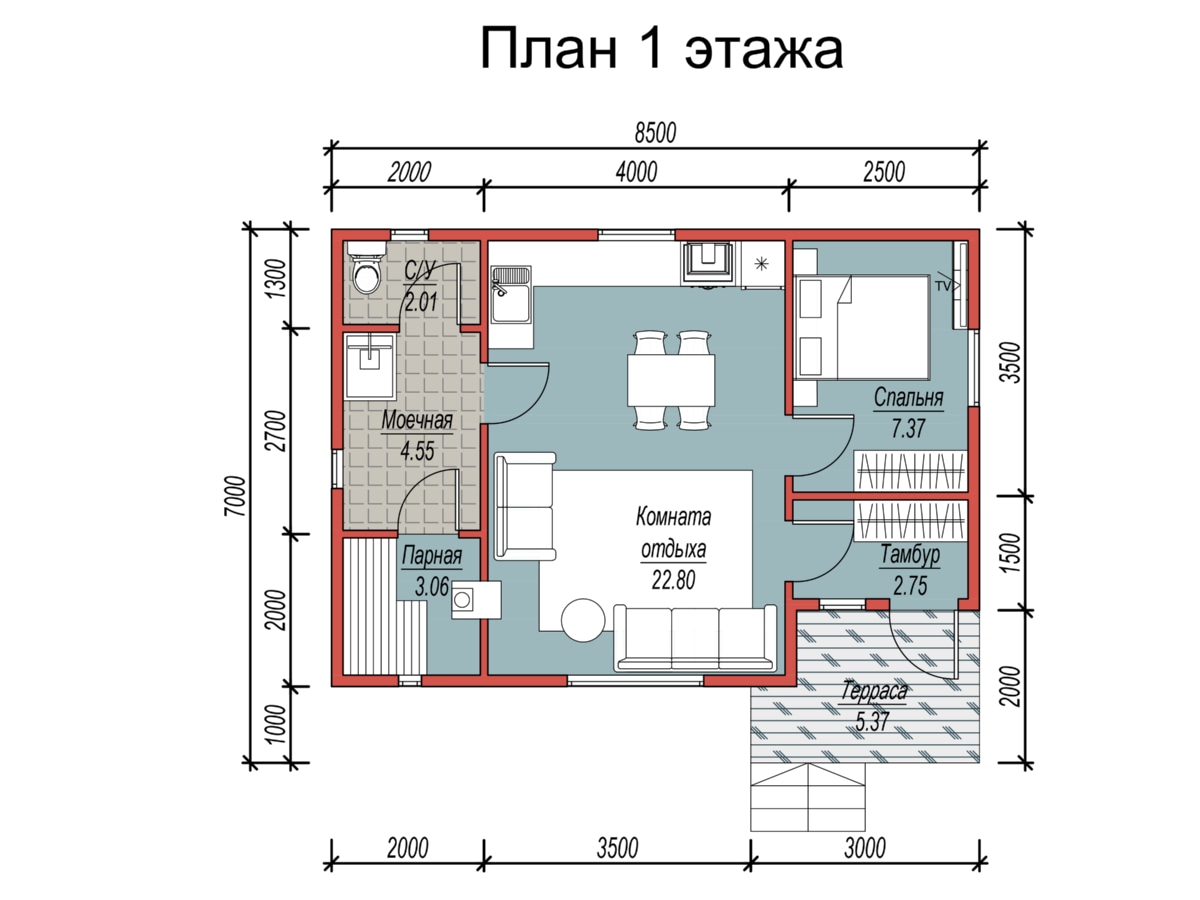 План 1 этажа