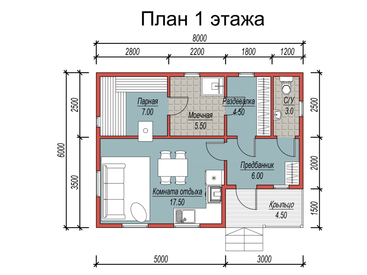 План 1 этажа