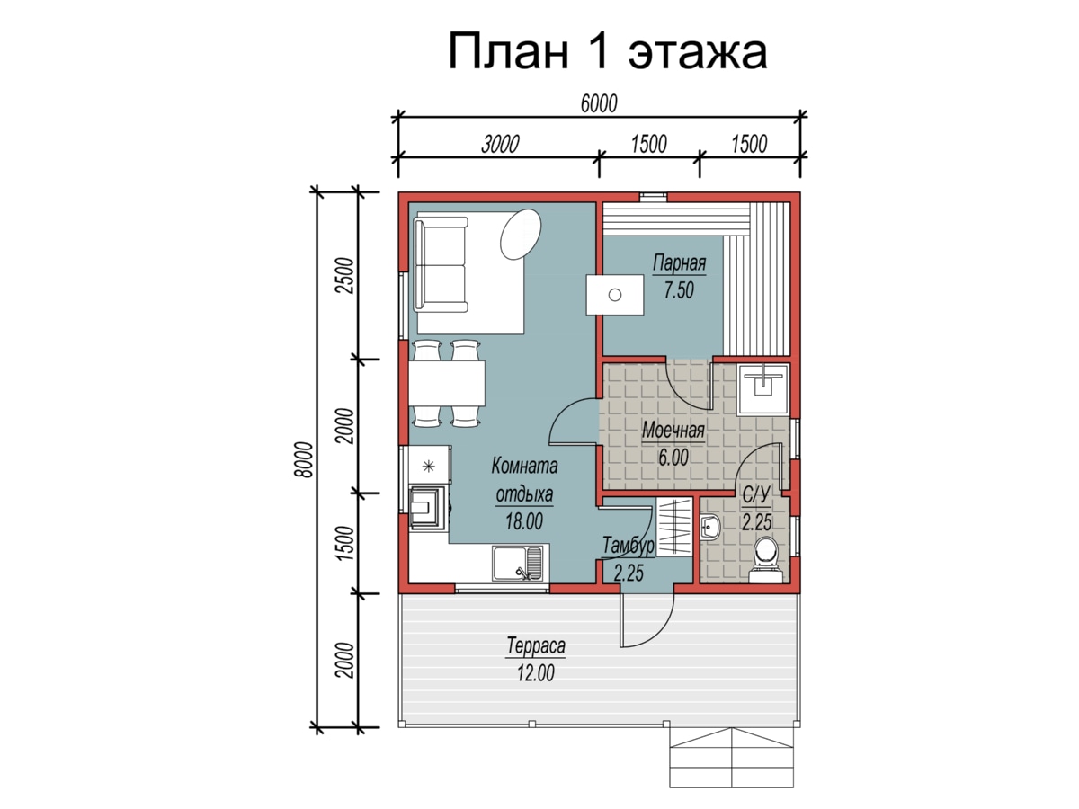План 1 этажа