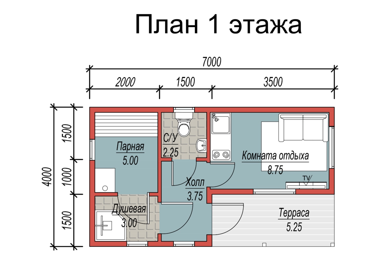 План 1 этажа
