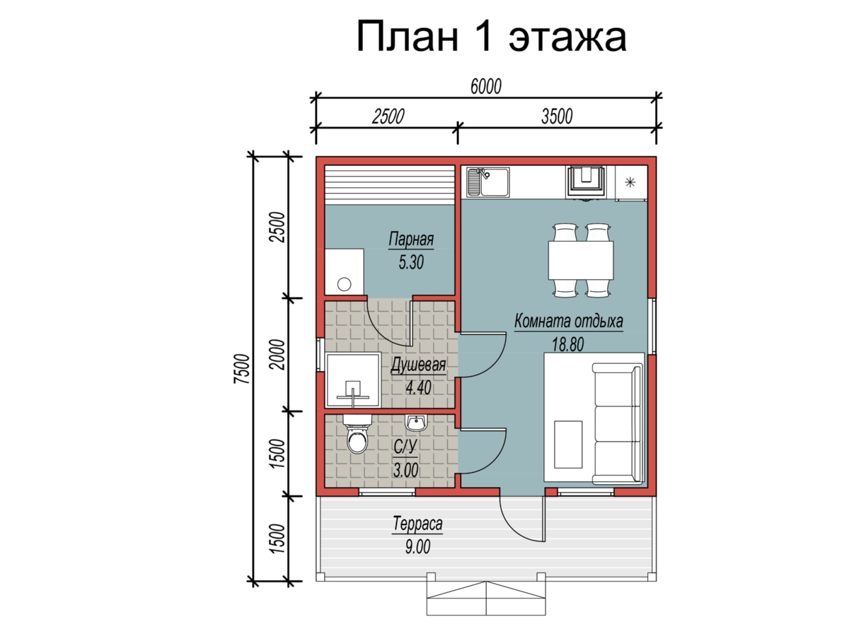 План 1 этажа