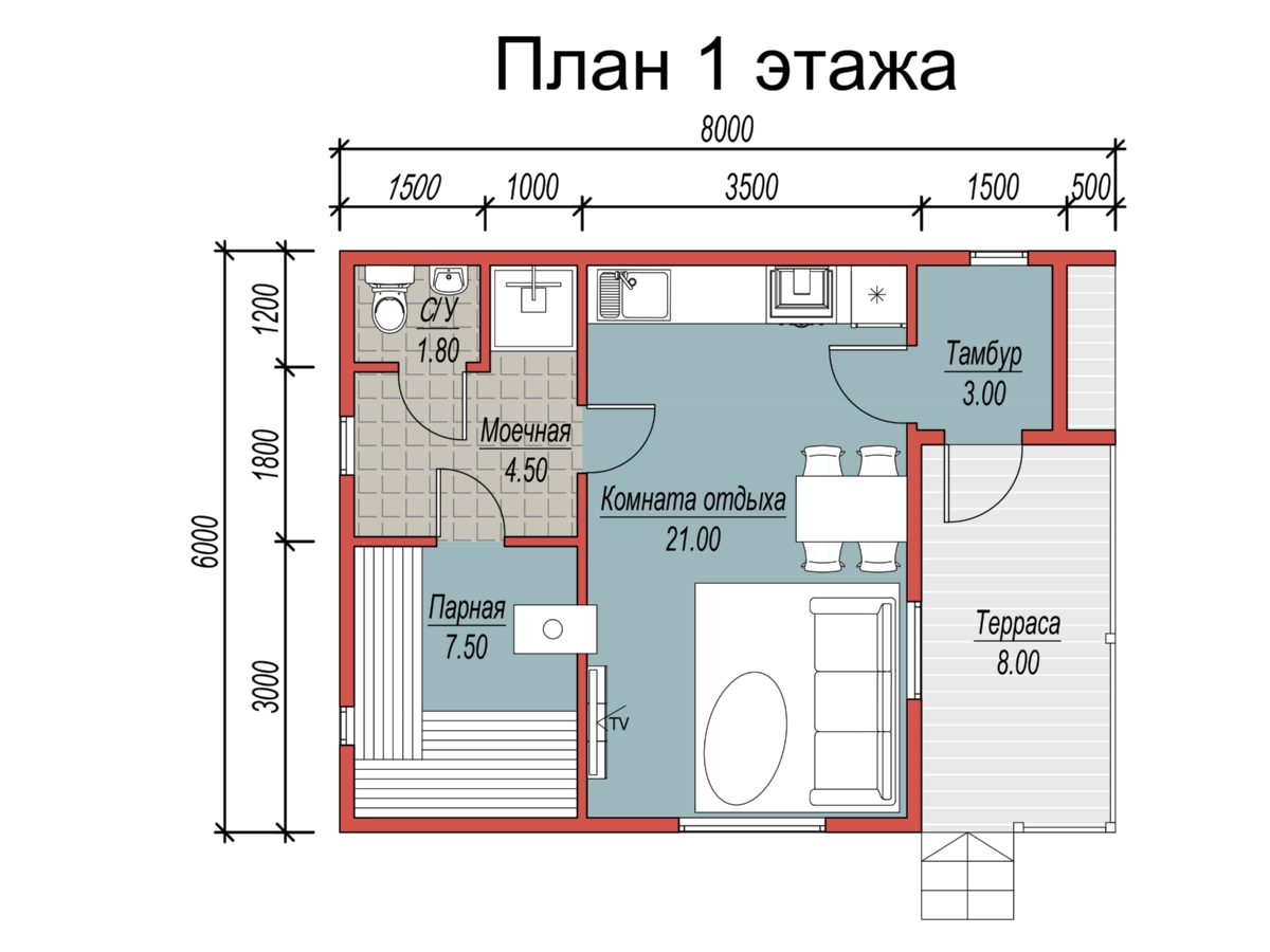 План 1 этажа