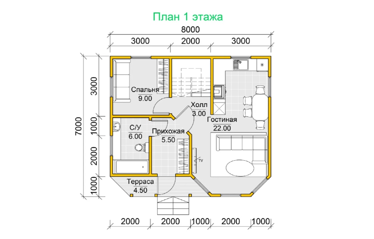 План 1 этажа