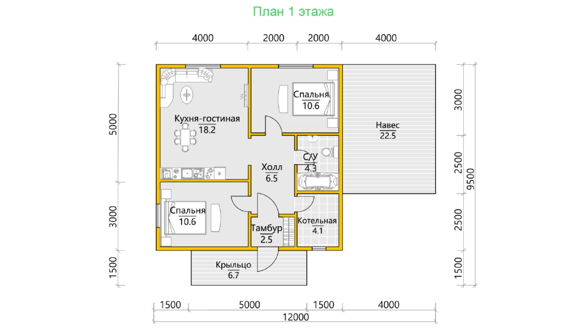 План 1 этажа