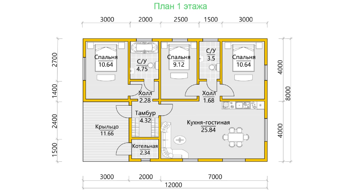 План 1 этажа
