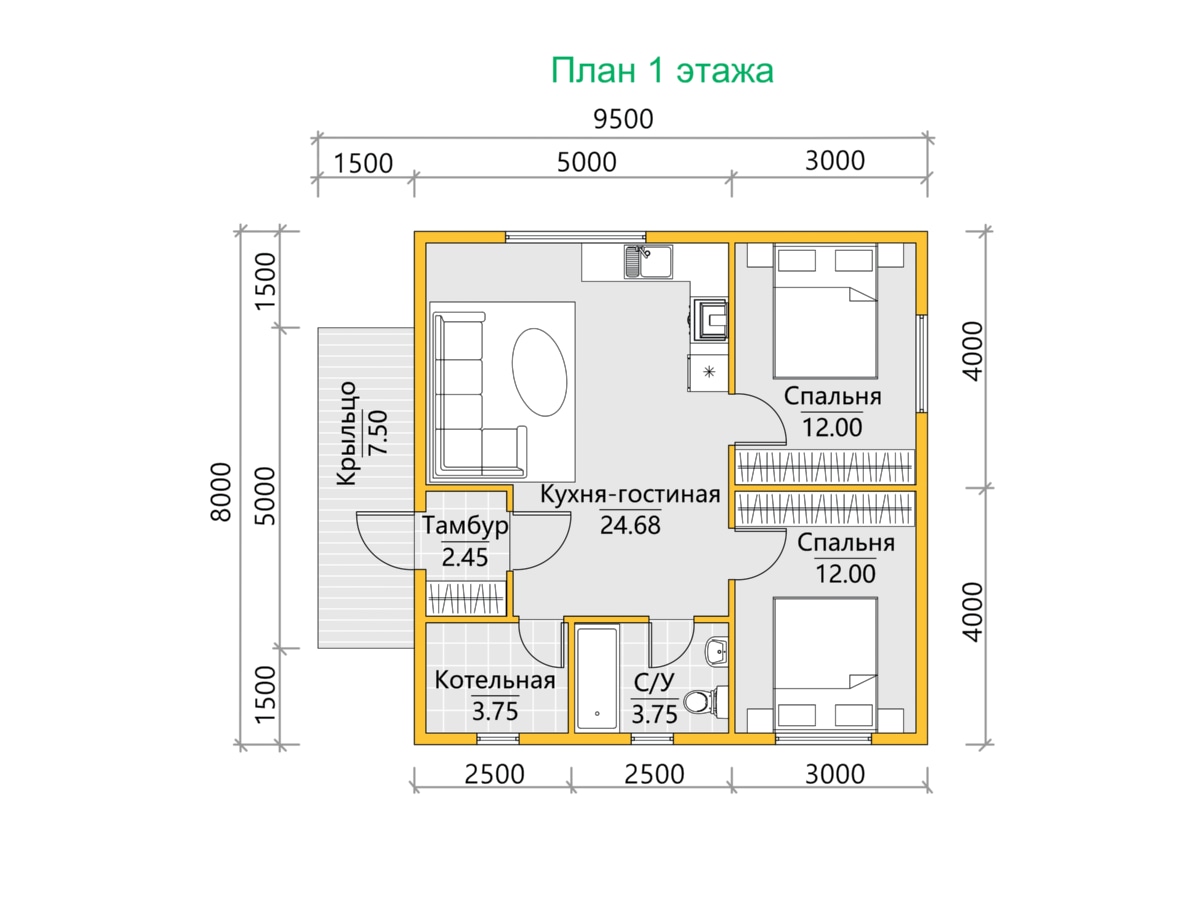 План 1 этажа