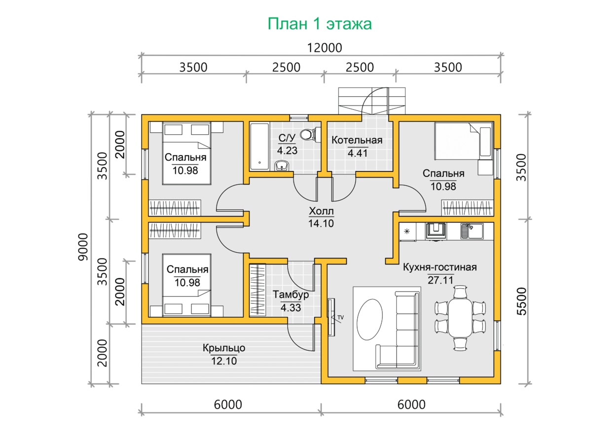 План 1 этажа