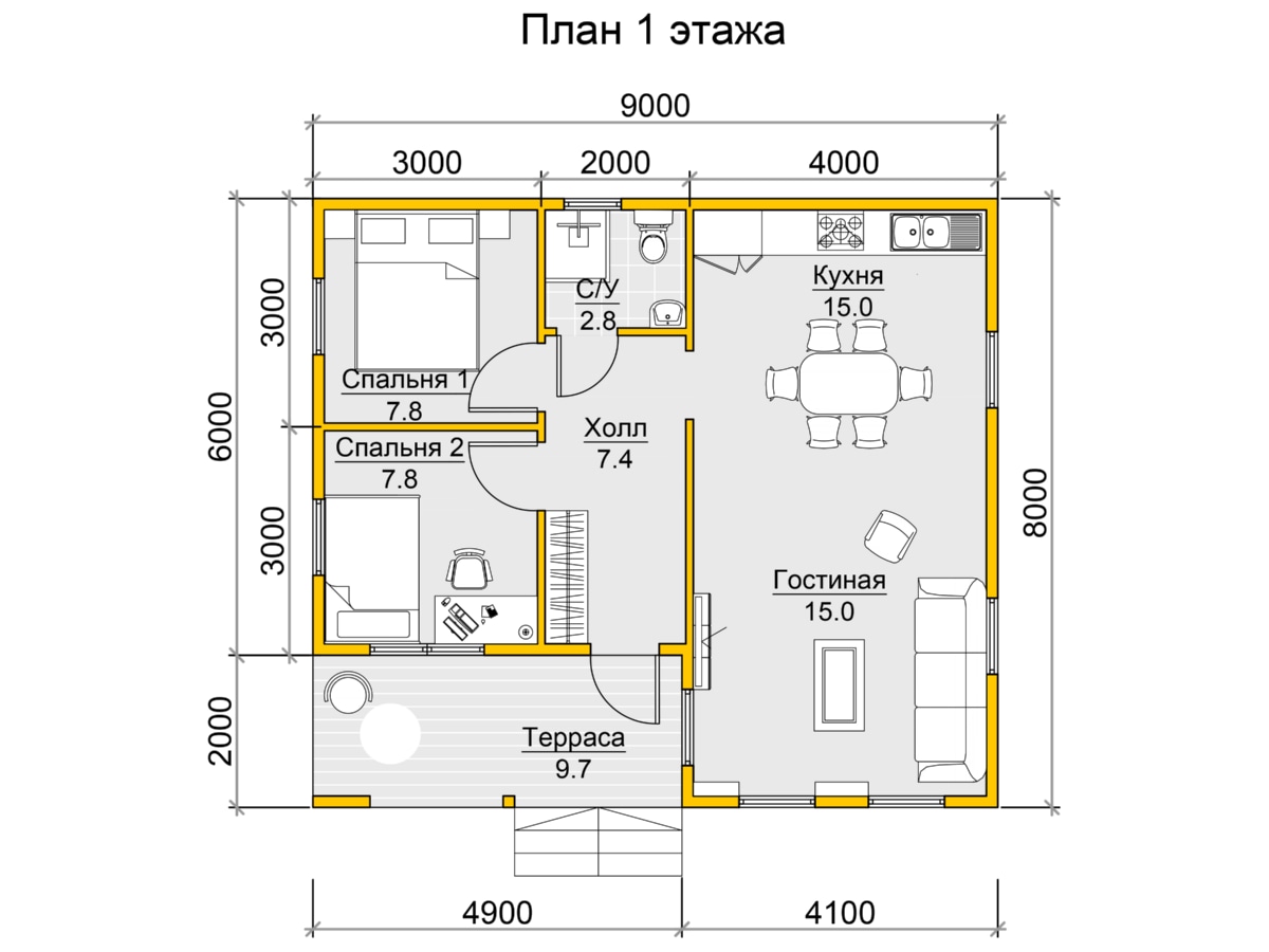 План 1 этажа