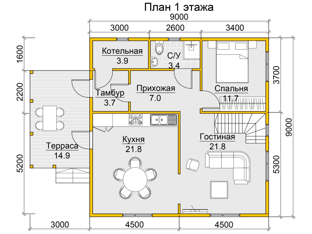 План 1 этажа