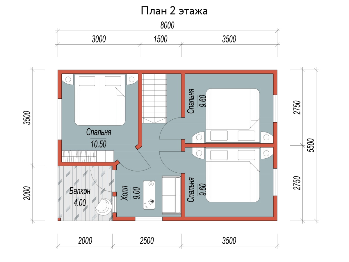 План 2 этажа
