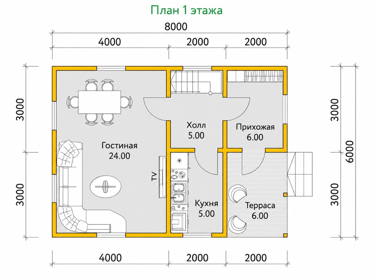 План 1 этажа