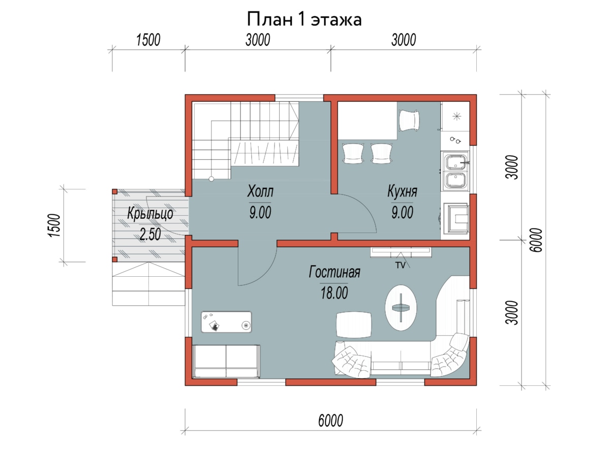План 1 этажа