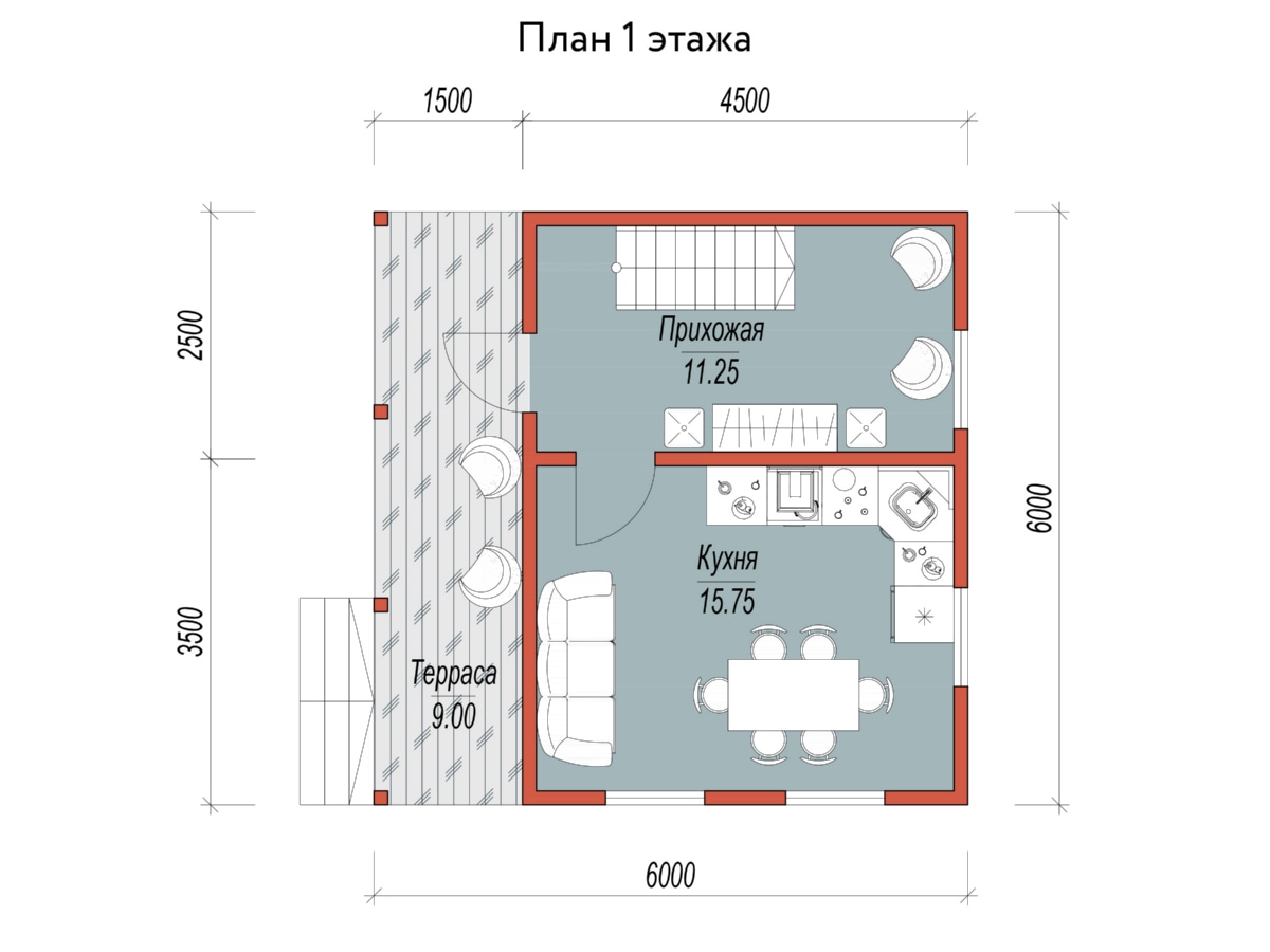 План 1 этажа
