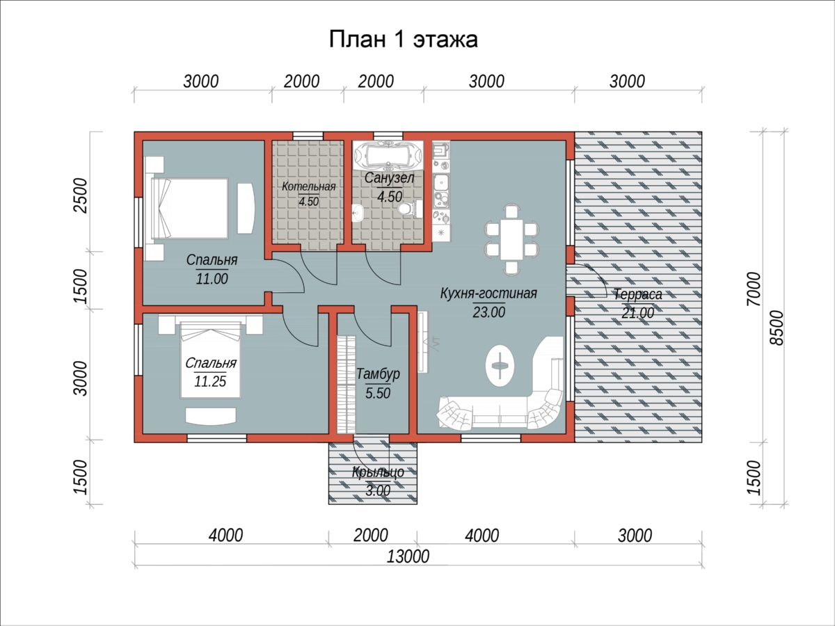 План 1 этажа