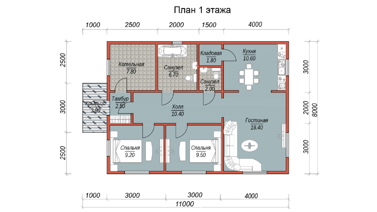 План 1 этажа