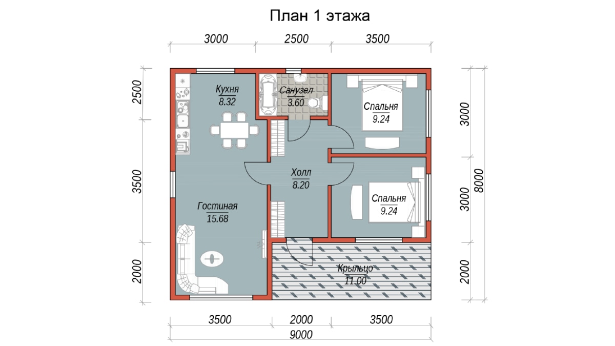 План 1 этажа
