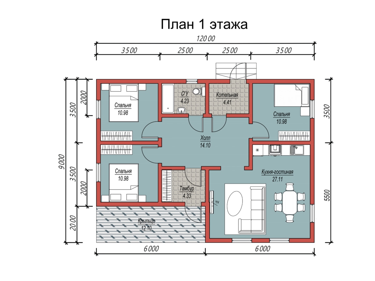 План 1 этажа