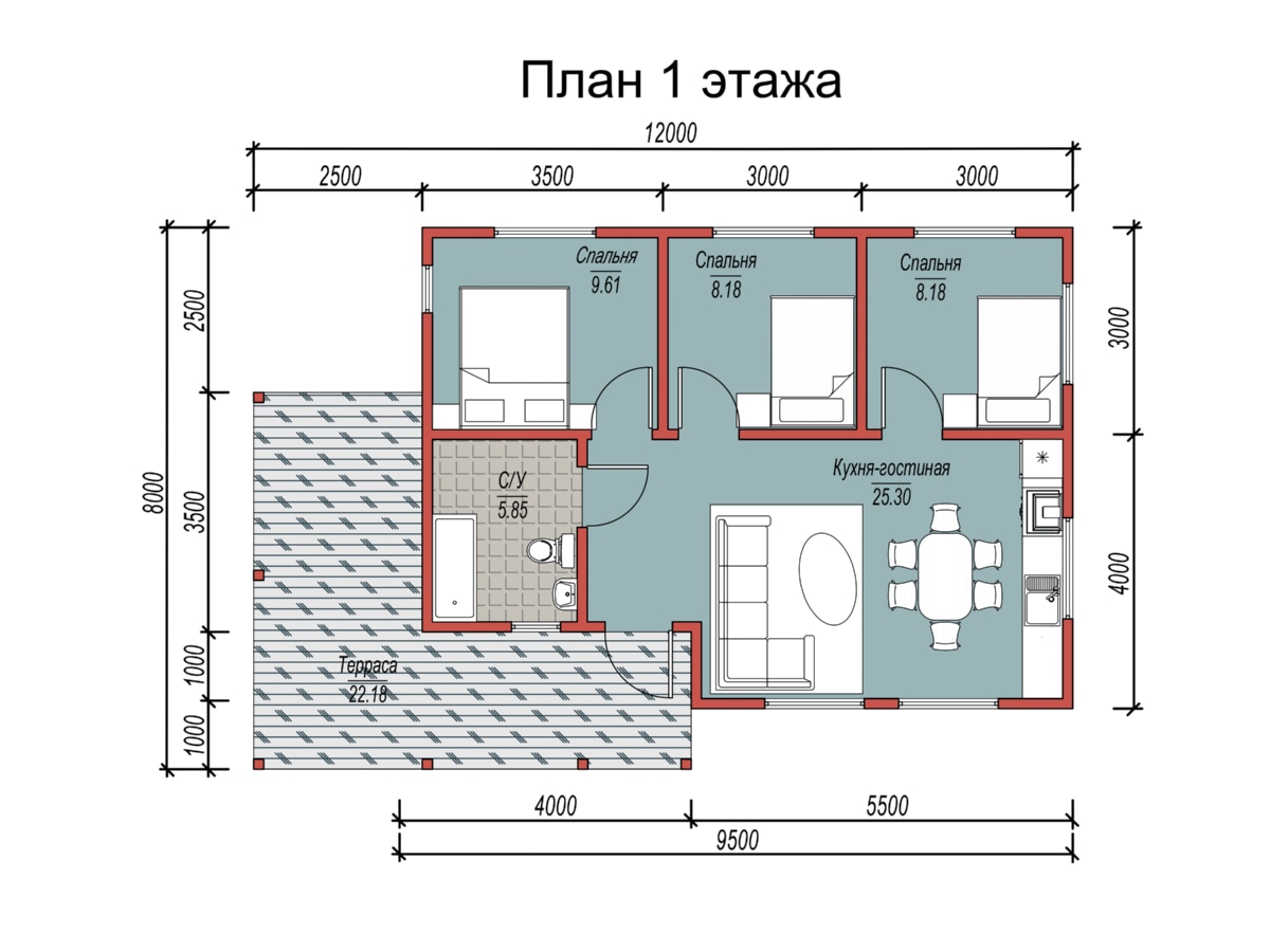 План 1 этажа