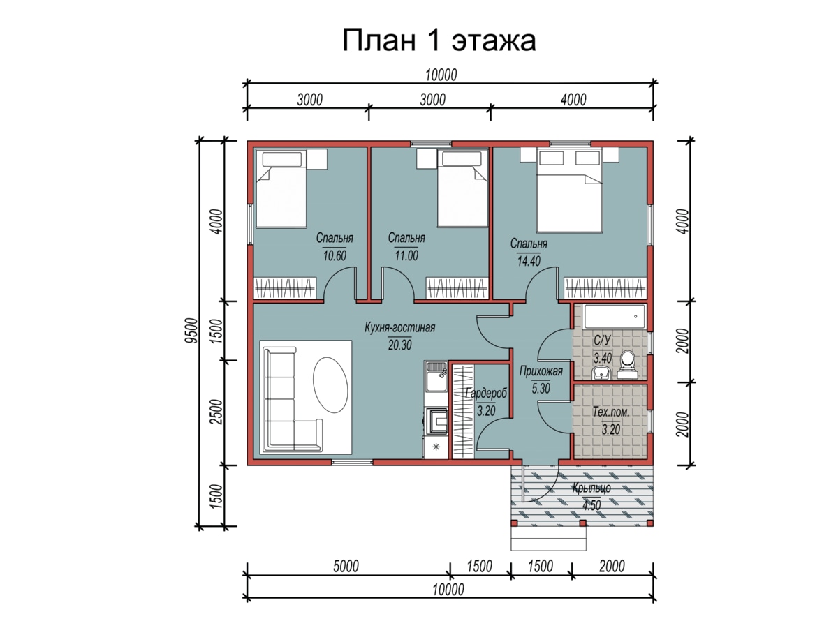План 1 этажа