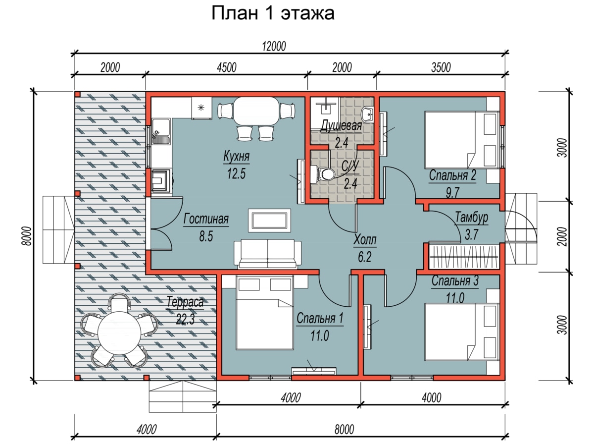 План 1 этажа