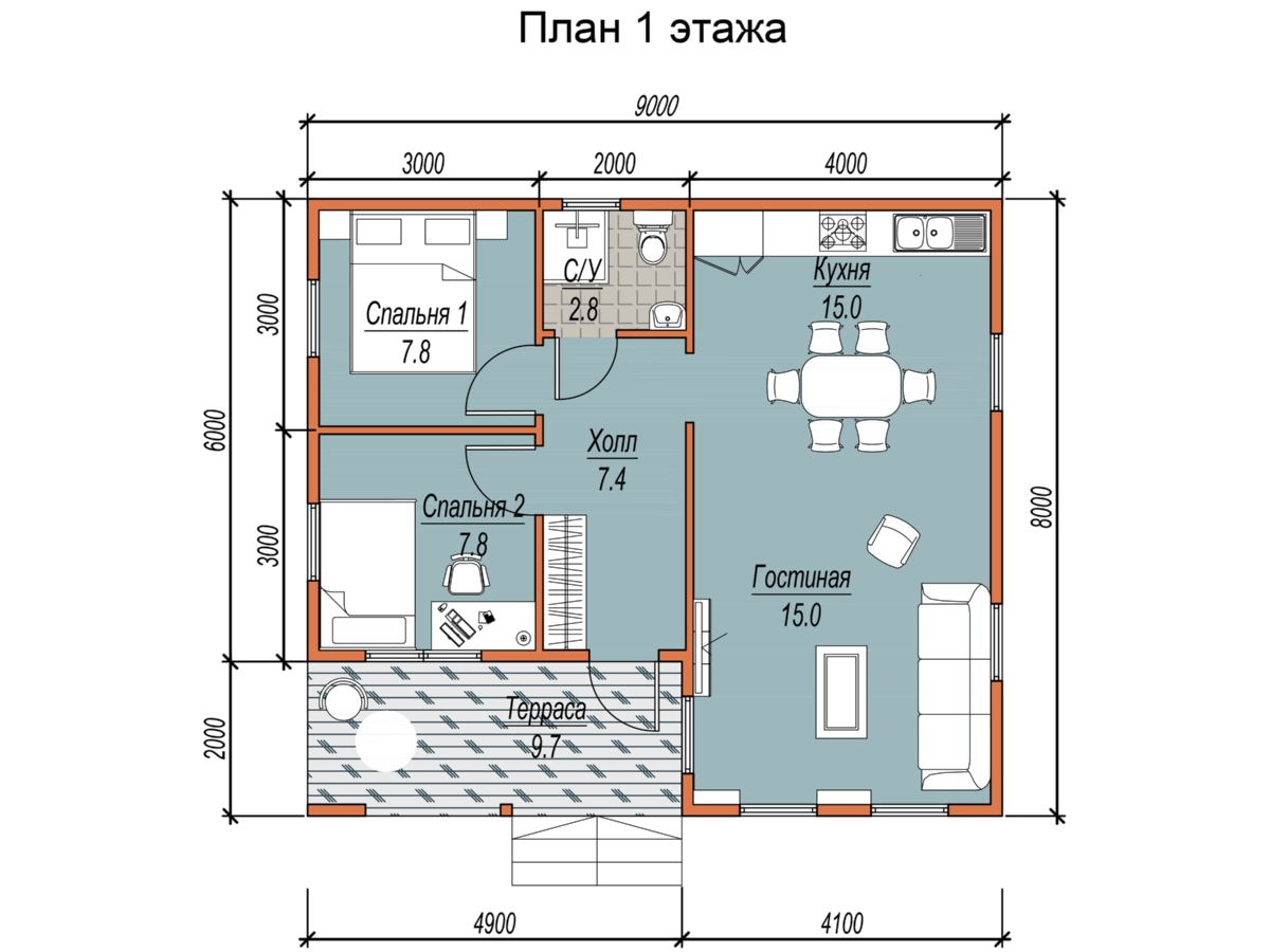 План 1 этажа