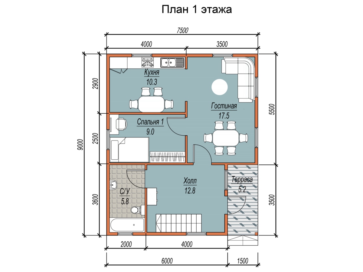 План 1 этажа