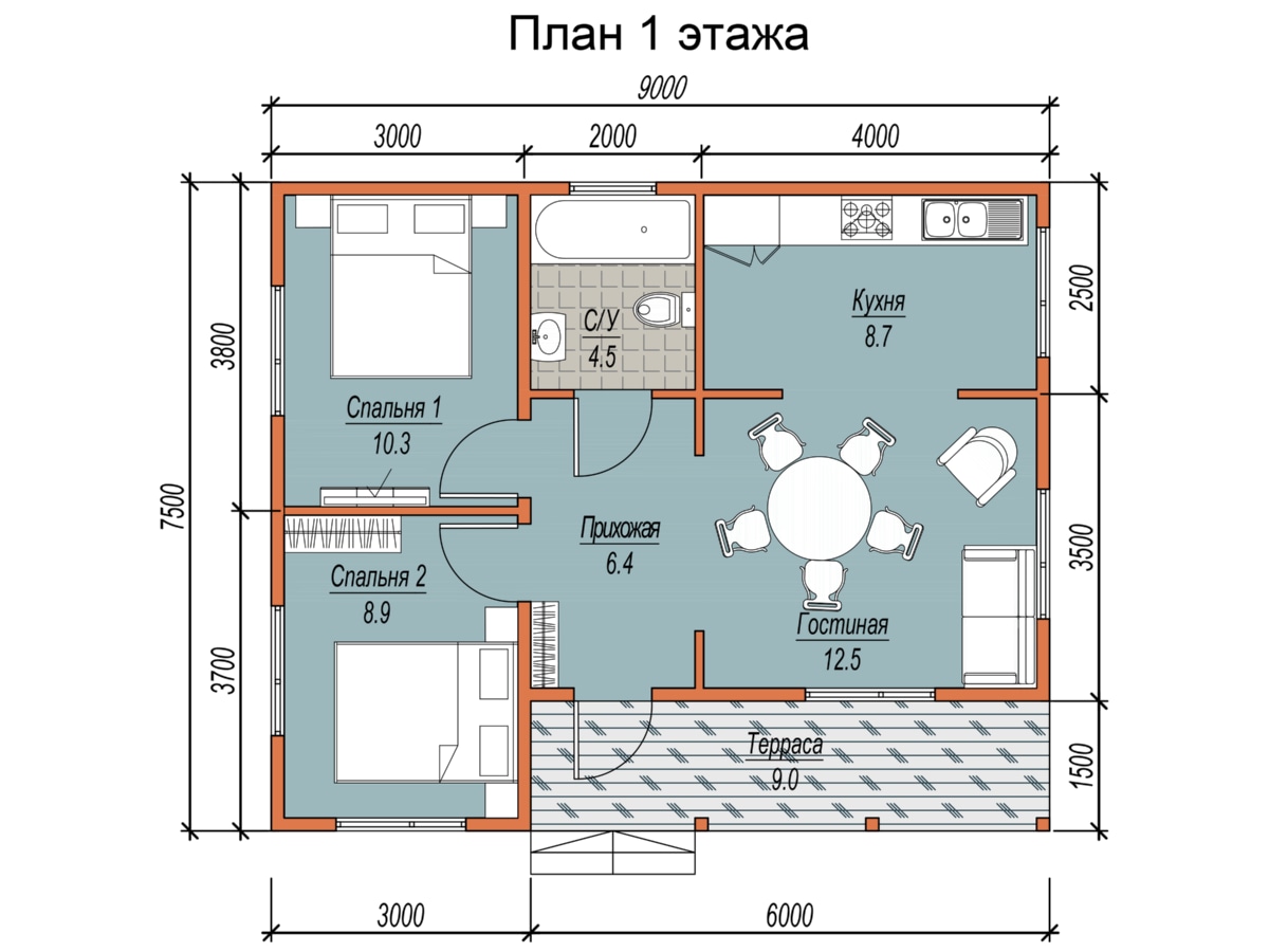 План 1 этажа