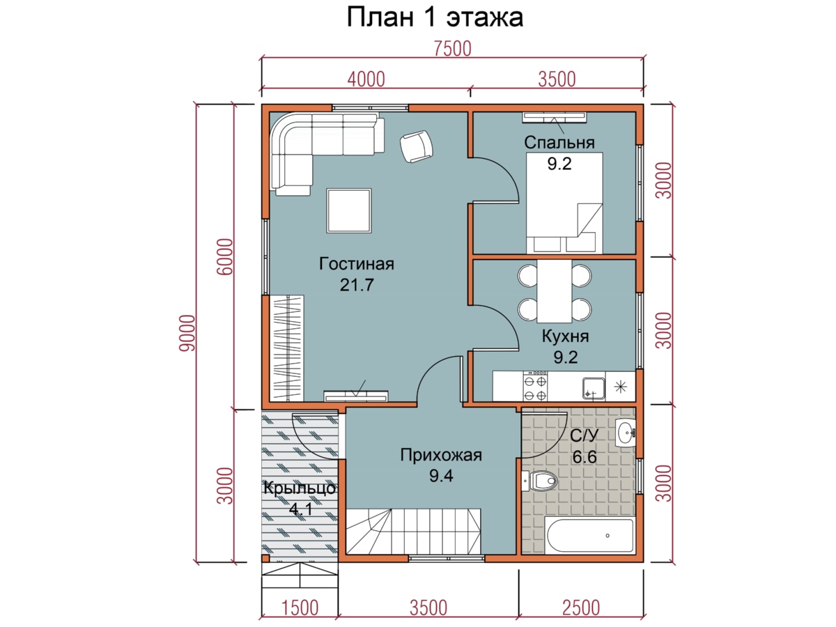 План 1 этажа
