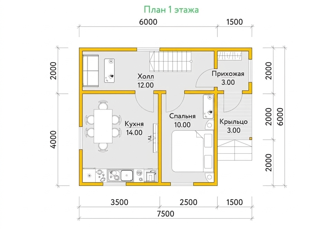 План 1 этажа